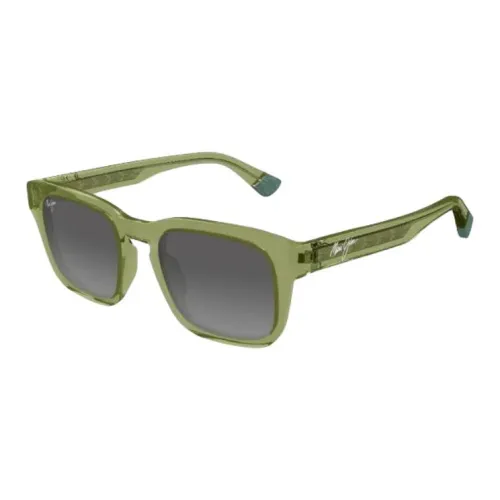 Maui Jim Пластик Прямоугольный Солнцезащитные очки Унисекс Зеленый