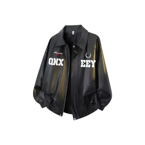 Qnxeey Унисекс Кожаные Куртки