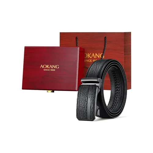 AOKANG Ремни из цинкового сплава кожа мужской ширина 3,5 см
