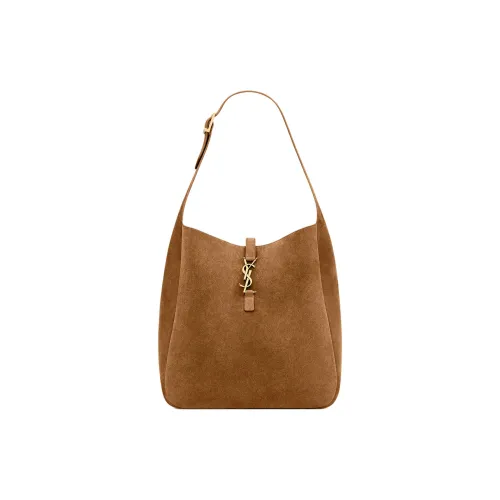 SAINT LAURENT LE5A7 Телячья кожа Сумка на плечо Большая Женская Карамель Коньяк