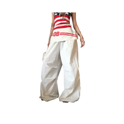 PISYPOX Белый Унисекс Повседневные Штаны