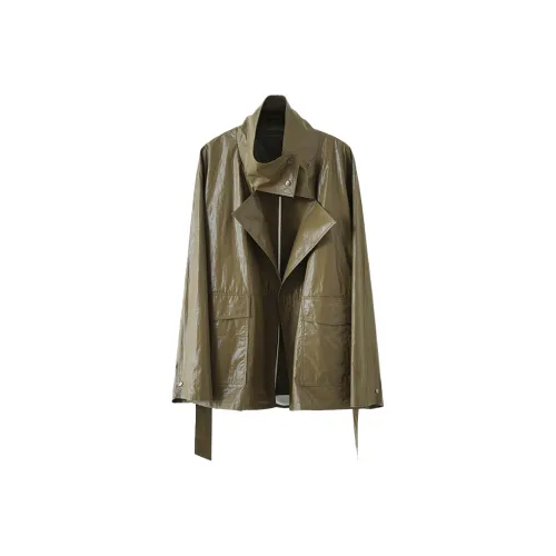 Musewave Импортный Легкий Покрытый Широкий крой Воротник-стойка MID Длина Тренчкот с Дизайном Feel Женские