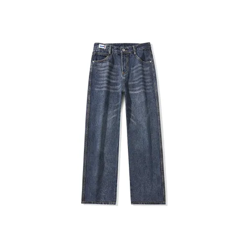 SNOOPY Синий Серый Унисекс Джинсы