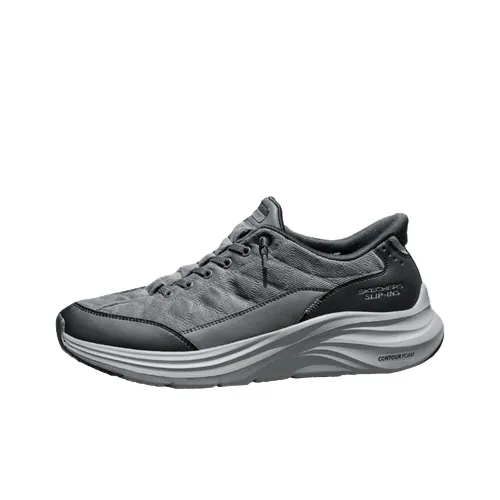 Skechers CONTOUR FOAM визуально увеличивает рост низкий топ кэжуал мужской серый