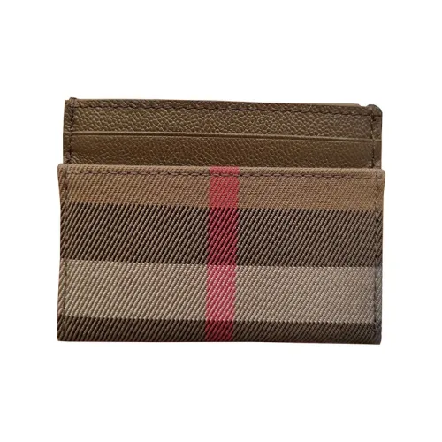 Burberry Холст и Кожа Картхолдер Мини Женский Коричневый