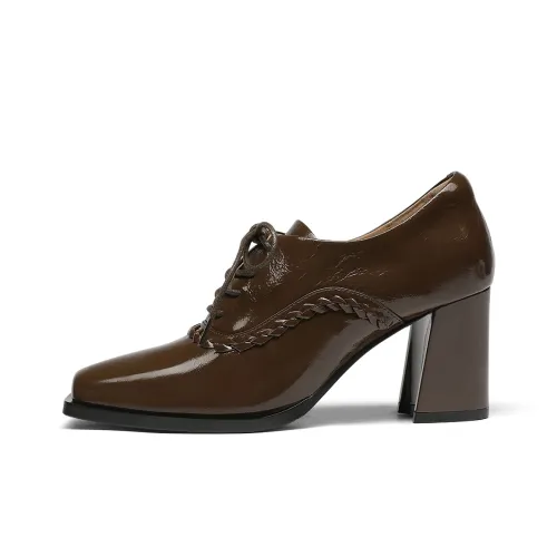 GOLDLION Morning And Dusk Lines Грубый каблук Высокие каблуки 7 см Женские