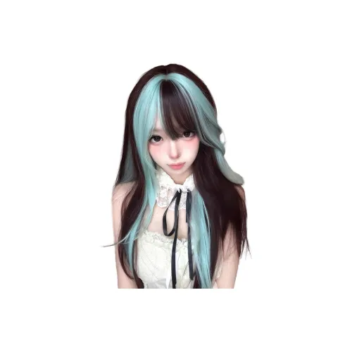 YOUXI Crispy Сладкий Talk Женская Перука Мятно-зеленый Коричневый Омбре Длинные Прямые Волосы Лолита Сладкий И Пряный Стиль