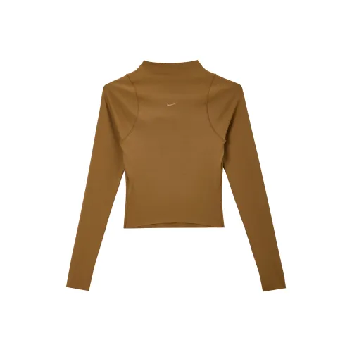 Nike Zenvy Стандартная футболка Женская Светлый Британский Коричневый Белый