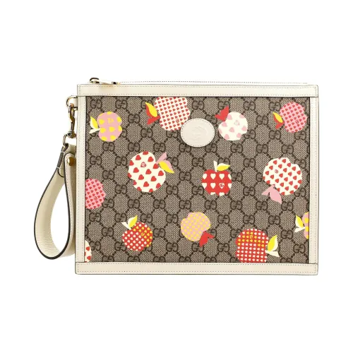 GUCCI Canvas Клатч Женские Ebony White Candy