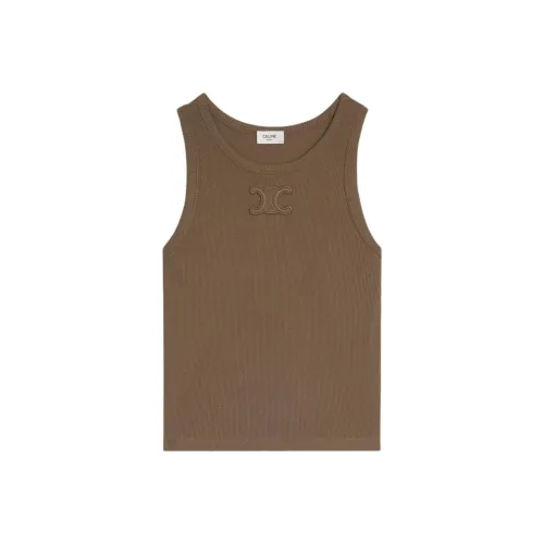 CELINE Коричневый Женский Топы без рукавов