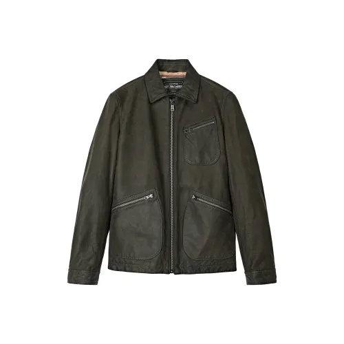 MCS Темный кофейный W8 Мужские кожаные куртки