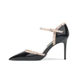 [Корова, лакированная кожа, высота каблука 8,5 см, черный]