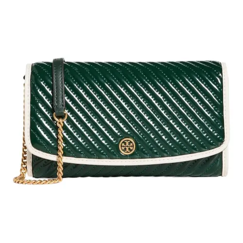 TORY BURCH Robinson Лакированная кожа с кожей наппа портативный одно плечо кошелек женский зеленый