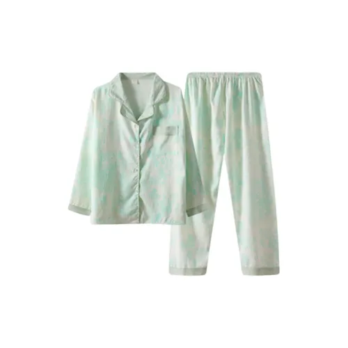 MIMOSA CHUR Mint Green Floral Women's Pajama Sets MIMOSA CHUR Мятный Зеленый Цветочный Женский Комплект Пижам