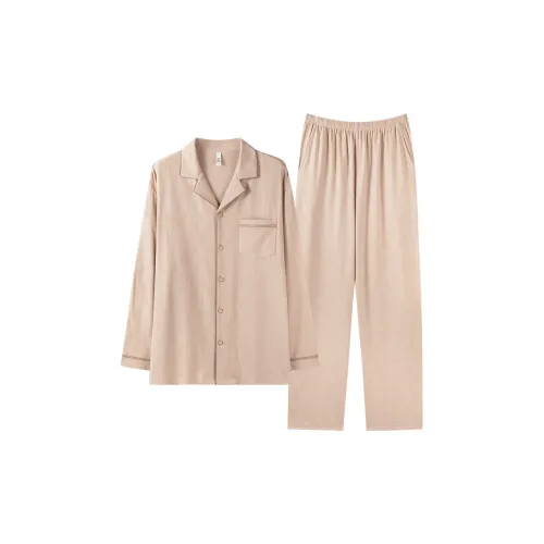 Qin Jing Хаки Абрикос [Gift Box Set] Мужской Пижамный комплект