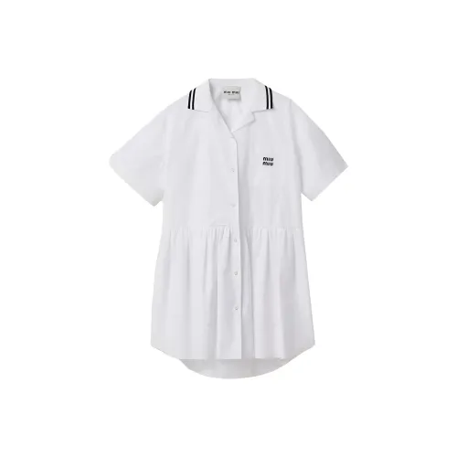 MIU MIU Короткий рукав Платье Женское Белое