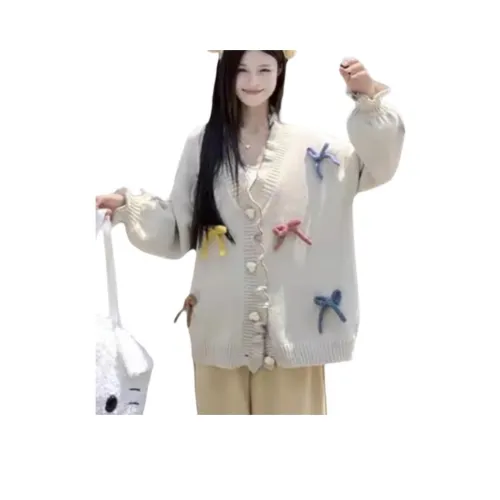 QIAOMONVHAI Экрю Женская Трикотажная