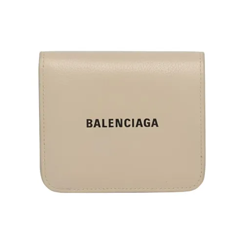 Balenciaga Телячья кожа Держатель для карт кошелек Женские Песочный