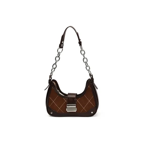 OKEKE PU (полиуретан) замша Сумка через плечо Стандартная Женская Коричневый Черный