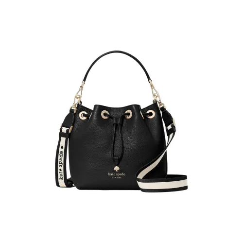 Kate Spade Корова Кожа Ведрообразная Сумка Сумка через плечо Мини Женский Черный
