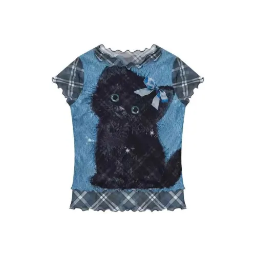 MUQINGQING Синий Женские T-рубашки