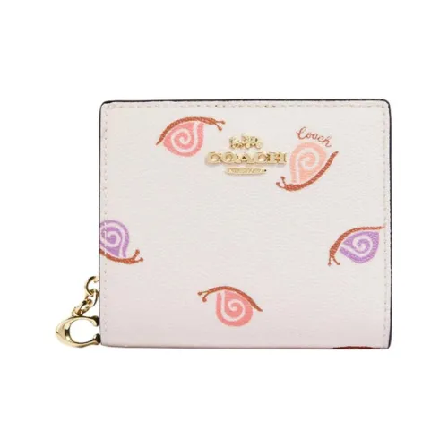 COACH Snap Wallet искусственная кожа держатель для карт кошелек стандартный женский мел белый