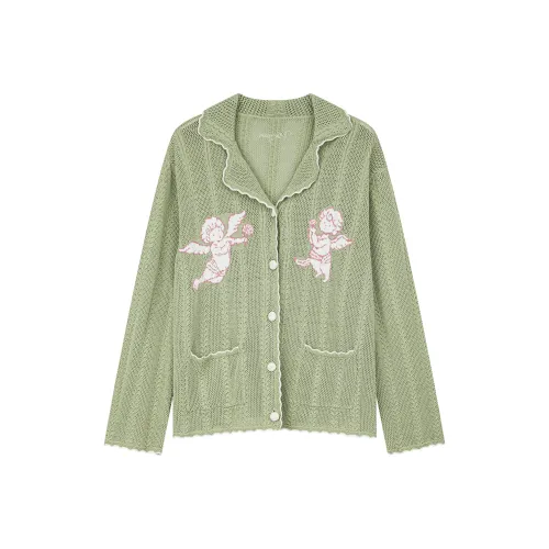 UOOYAA Зеленый Женский Трикотаж