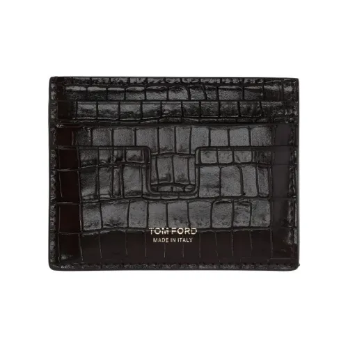 TOM FORD Крокодил Тисненая кожа Держатель для карт Держатель для карт Мужской Черный