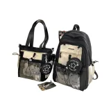 Черный рюкзак + сумка через плечо