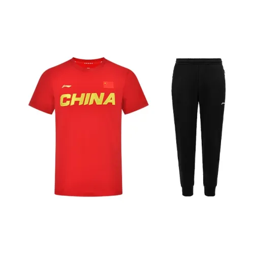 LiNing Повседневная Спортивная Одежда Унисекс Красный Черный