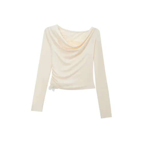 SUSANSAN Кремовый Абрикос Женские T-рубашки