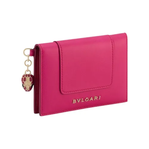 BVLGARI Serpenti Forever Телячья кожа Держатель для карт Женские Розовый