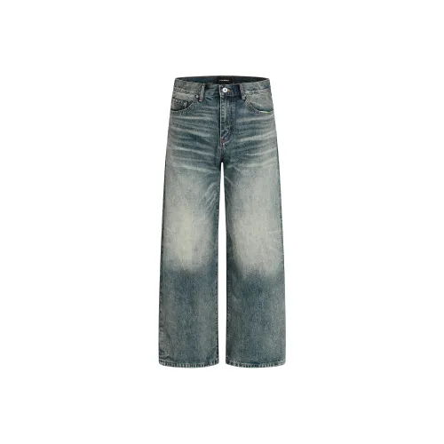 MR BENSE Выстиранные синие унисекс джинсы