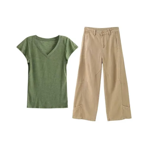 COVER TIME Зеленый Женские Повседневные костюмы