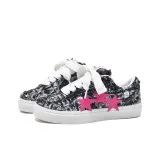 Чёрный, розовый, звёзды (белый, шнурки)