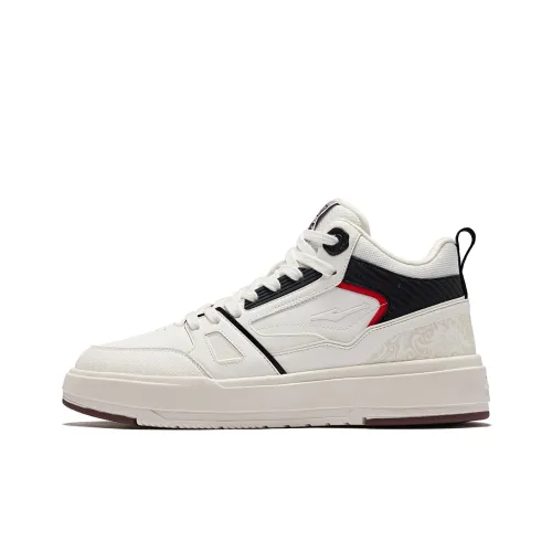 Erke Легкий и Износостойкий Высокий Топ Скейтборд Кроссовки Мужские Микрокристаллический Белый Джет Черный