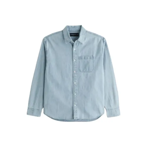 Abercrombie＆Fitch Светло-синие Мужские Рубашки