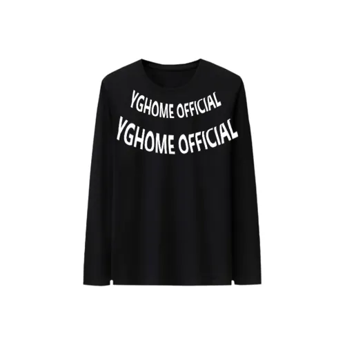 YGHOME OFFICIAL Черный U-образный Английский язык Унисекс T-рубашки