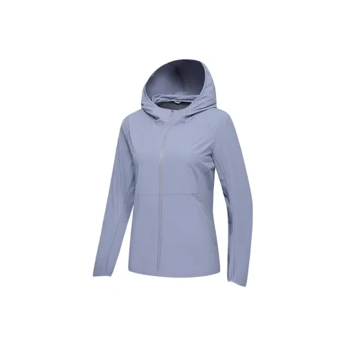 LECAGE Тренчкот Летний Легкий Отводящий Пот Вода-Отталкивающий Спортивная Куртка Женская Таро Фиолетовый