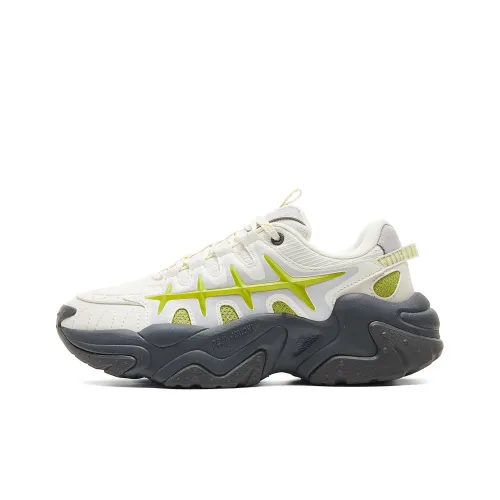 PEAK Амортизация Устойчивость к истиранию Покрытие Увеличение Высоты Низкие Кроссовки для Бега Женские Холщовый Белый Зеленый