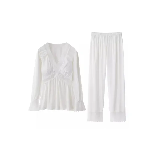 Qiao Ni Tong Пижамный комплект женский Moon белый