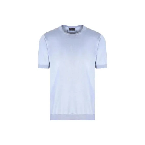 GIORGIO ARMANI Светло-синие мужские футболки T