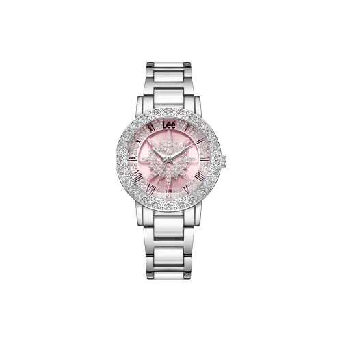 Lee Shiny Colors Collection Кварцевые часы Стальной керамический ремешок Розовый циферблат Женские часы