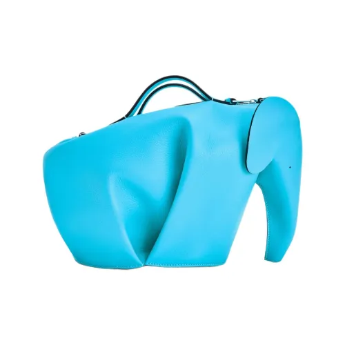 LOEWE Сумка через плечо из коровьей кожи большая женская синего и зеленого цвета