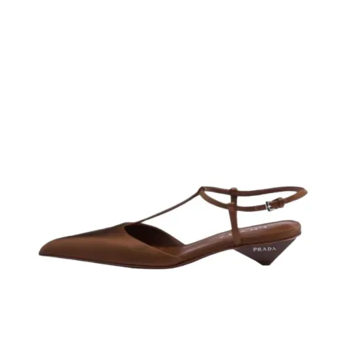 PRADA Конусный каблук Высокие каблуки 3,5 см Женские Коричневый