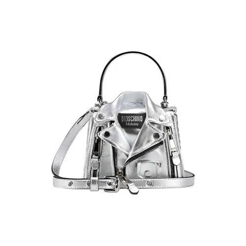 MOSCHINO Овчина Сумка через плечо Сумка Маленькая Women's Silver