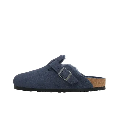 Биркенсток Boston Shearling EVA Домашние тапочки Унисекс Морской синий Узкая версия