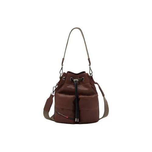 DIESEL Хлопковая ведрообразная сумка плечевая сумка женская коричневая