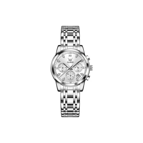 OLEVS Radiant Collection Кварцевый механизм Стальной ремешок Часы Женские Белый циферблат