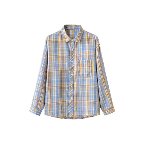 AOPAISHARK Желтая клетка Унисекс Рубашки